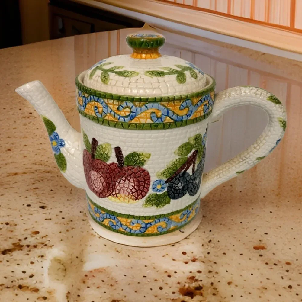 Teapot Jay Import Co Fruit Mosaic Teapot 1997